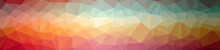 Illustration Of Abstract Orange, Pink, Red Banner Low Poly Background. Beautiful Polygon Design Pattern.
