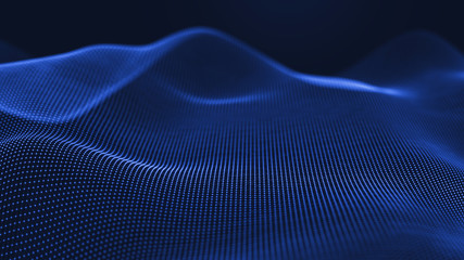 3d abstract digital technology background. Futuristic sci-fi user interface concept with gradient dots and lines. Big data, artificial intelligence, music hud. Blockchain and cryptocurrency