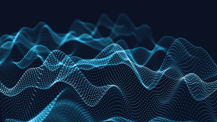 Wall Mural - 3d abstract digital technology background. futuristic sci-fi user interface concept with gradient do