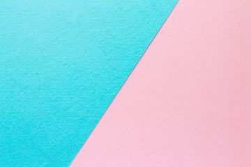 Blue and light pink pastel paper background for desig, copy space