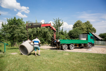 truck with mounted crane