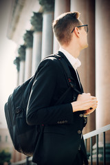 Poster - student with backpack