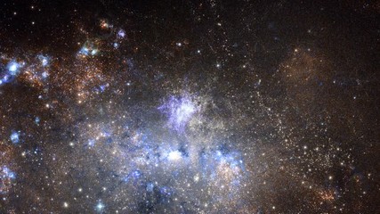 Wall Mural - Traveling through star fields in space to a distant galaxy.