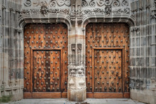 Old Wooden Door In A Medieval Building