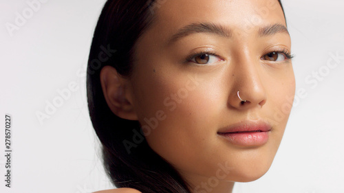 Closeup Portrait Of Mixed Race Model With Ideal Skin No Makeup Natural Makeup Korean Mixed Race Model Stock Photo Adobe Stock Best 'no makeup' makeup products (for natural looking look). closeup portrait of mixed race model