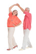 © aletia2011 - Portrait of happy senior couple dancing on white background