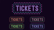 © Дмитрий Майер - Neon text Tickets, expressive Title. Neon Tickets
