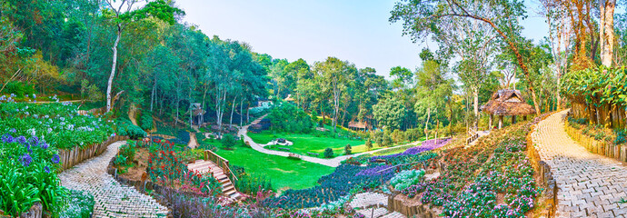 Canvas Print - Visit Mae Fah Luang Arboretum, Doi Chang Moob, Chiang Rai, Thailand