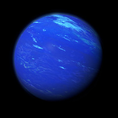 Wall Mural - planet Neptune isolated on black background 