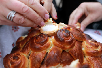 Russian bread with salt