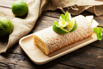 Poster - Cake roll with lime and white chocolate