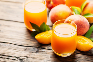 Poster - Fresh natural peach juice