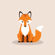 Sitting fox vector illustration.