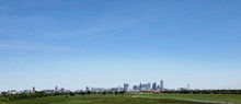 Trinity River Greenbelt Park Cityscape View Of Dallas, Texas