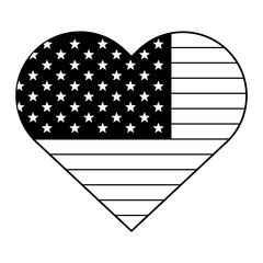 Sticker - usa independence 4th july cartoon in black and white