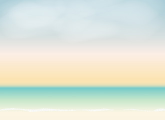 Poster - Summer Time Background. Sunny Beach Vector Illustration