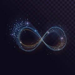 Wall Mural - Shining infinity sign with sparks on a transparent background