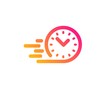 Fast delivery icon. Time sign. Classic flat style. Gradient fast delivery icon. Vector