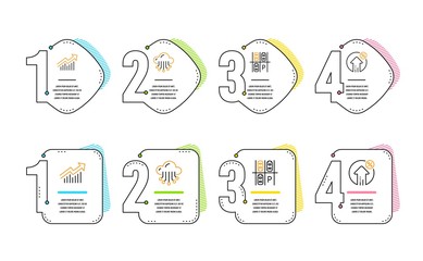 Wall Mural - Parking place, Cloud storage and Demand curve icons simple set. Loan percent sign. Transport, Data service, Statistical report. Growth rate. Technology set. Infographic timeline. Vector