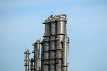 factory with industrial chimneys