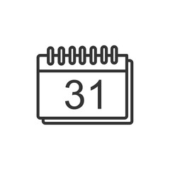 Poster - Calendar icon template color editable. Calender on the wall symbol vector sign isolated on white background. Simple logo vector illustration for graphic and web design.