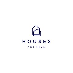 Poster - house home architect mortgage facade logo vector icon illustration line outline monoline