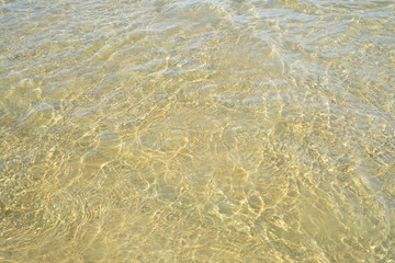 Wall Mural - beach water surface with ripple in sand beach