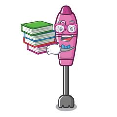 Sticker - Student with book immersion blender in the cartoon shape