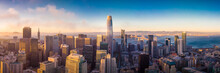 Aerial View Of San Francisco Skyline At Sunset