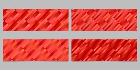 Sticker - gradient geometrical diagonal stripe pattern banner template set - abstract vector graphic from rect