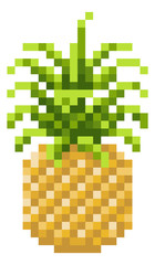 Wall Mural - A pineapple pixel art 8 bit video game style fruit icon