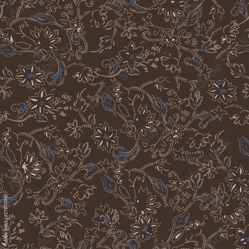 Seamless pattern small branched flower design