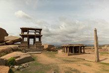 Two-storeyed Mantapa Or Double-storeyed Gateway In The South West Of The Vitthala Temple, Hampi, India.