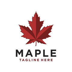 red maple leaf nature logo