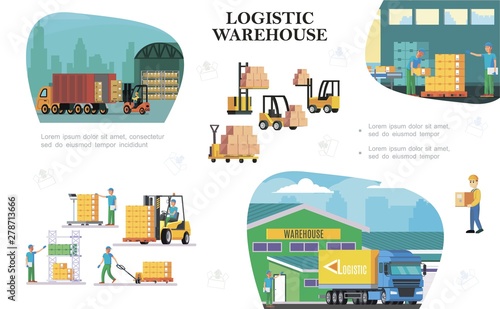 Flat Warehouse Logistics Composition