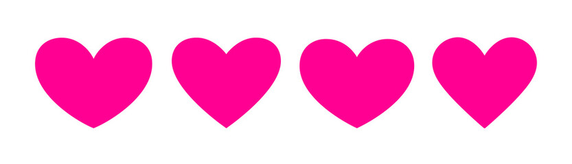 Wall Mural - Vector pink hearts. Icon add to favorites and like for web design, apps and online store.