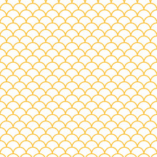 Yellow Japanese Scallops Seamless Pattern