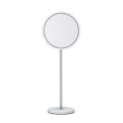 Aufkleber - Blank round sign with pole stand Blank mock up information signage board or advertising round billboard isolated on white background with shadow 3D rendering