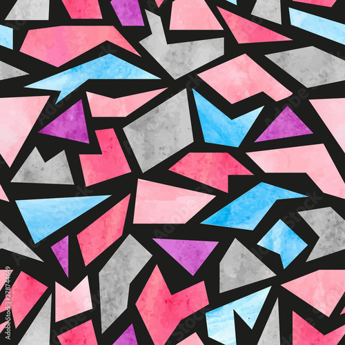 Seamless watercolor mosaic ...