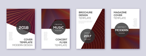 Modern brochure design template set. Orange abstra