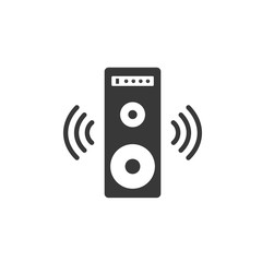 Aufkleber - Speaker icon template color editable. Sound symbol vector sign isolated on white background. Simple logo vector illustration for graphic and web design.