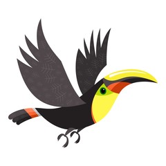 Poster - Flying toucan icon. Cartoon of flying toucan vector icon for web design isolated on white background