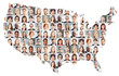 © Robert Kneschke - Portrait Collage von Geschäftsleuten auf USA Karte