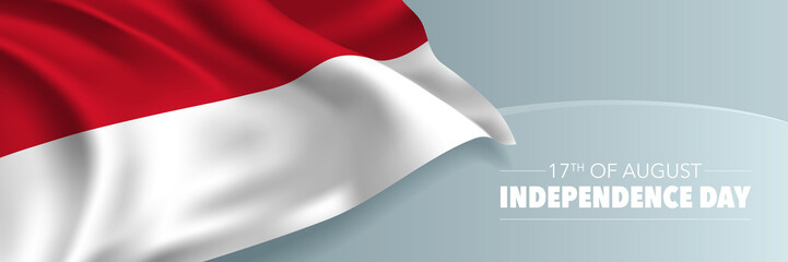 Indonesia happy independence day vector banner, greeting card