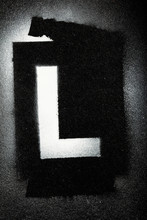 Letter L Grunge Spray Paninted Stencil Font