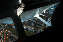 Flying Over The City Zagreb With The Cessna Airplane