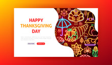 Happy Thanksgiving Day Neon Landing Page