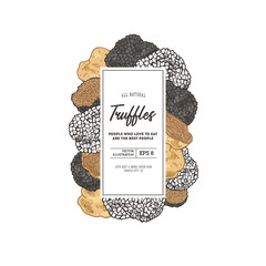 Wall Mural - truffle mushroom vertical design template. packaging composition. vector illustration
