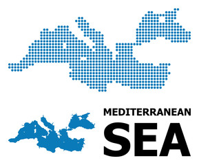 Poster - Pixelated Mosaic Map of Mediterranean Sea