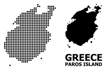 Poster - Pixelated Mosaic Map of Paros Island